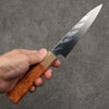 Takeshi Saji SPG STRIX Hammered Migaki Finished Petty-Utility  130mm Chinese Quince Burl (Ferrule: Ancient Chinese Ash) Handle - Seisuke Knife - Slide 4