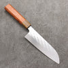 Takeshi Saji SPG STRIX Hammered Migaki Finished Santoku  165mm Chinese Quince Burl (Ferrule: Bocote) Handle - Seisuke Knife - Slide 1