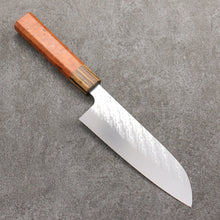  Takeshi Saji SPG STRIX Hammered Migaki Finished Santoku  165mm Chinese Quince Burl (Ferrule: Bocote) Handle - Seisuke Knife