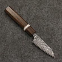  Yoshimi Kato VG10 Black Damascus Paring  75mm Sandalwood with White Ring Handle - Seisuke Knife