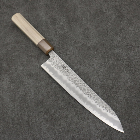 Seisuke Kumo White Steel No.1 Hammered Gyuto  240mm Magnolia Handle - Seisuke Knife