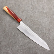  Yoshimi Kato Minamo SG2 Hammered Gyuto  210mm Olive Tree and Red Resin Handle - Seisuke Knife