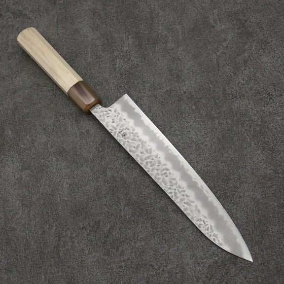 Seisuke Kumo White Steel No.1 Hammered Gyuto  240mm Magnolia Handle - Seisuke Knife