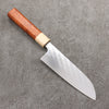 Takeshi Saji SPG STRIX Hammered Migaki Finished Santoku  165mm Chinese Quince Burl (Ferrule: Hard Maple) Handle - Seisuke Knife - Slide 1