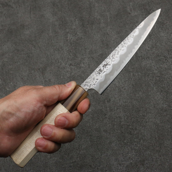 Seisuke Kumo White Steel No.1 Hammered Petty-Utility  135mm Magnolia Handle - Seisuke Knife