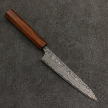  Yoshimi Kato VG10 Black Damascus Petty-Utility  150mm Cedar (Wiped on Lacquer) Handle - Seisuke Knife