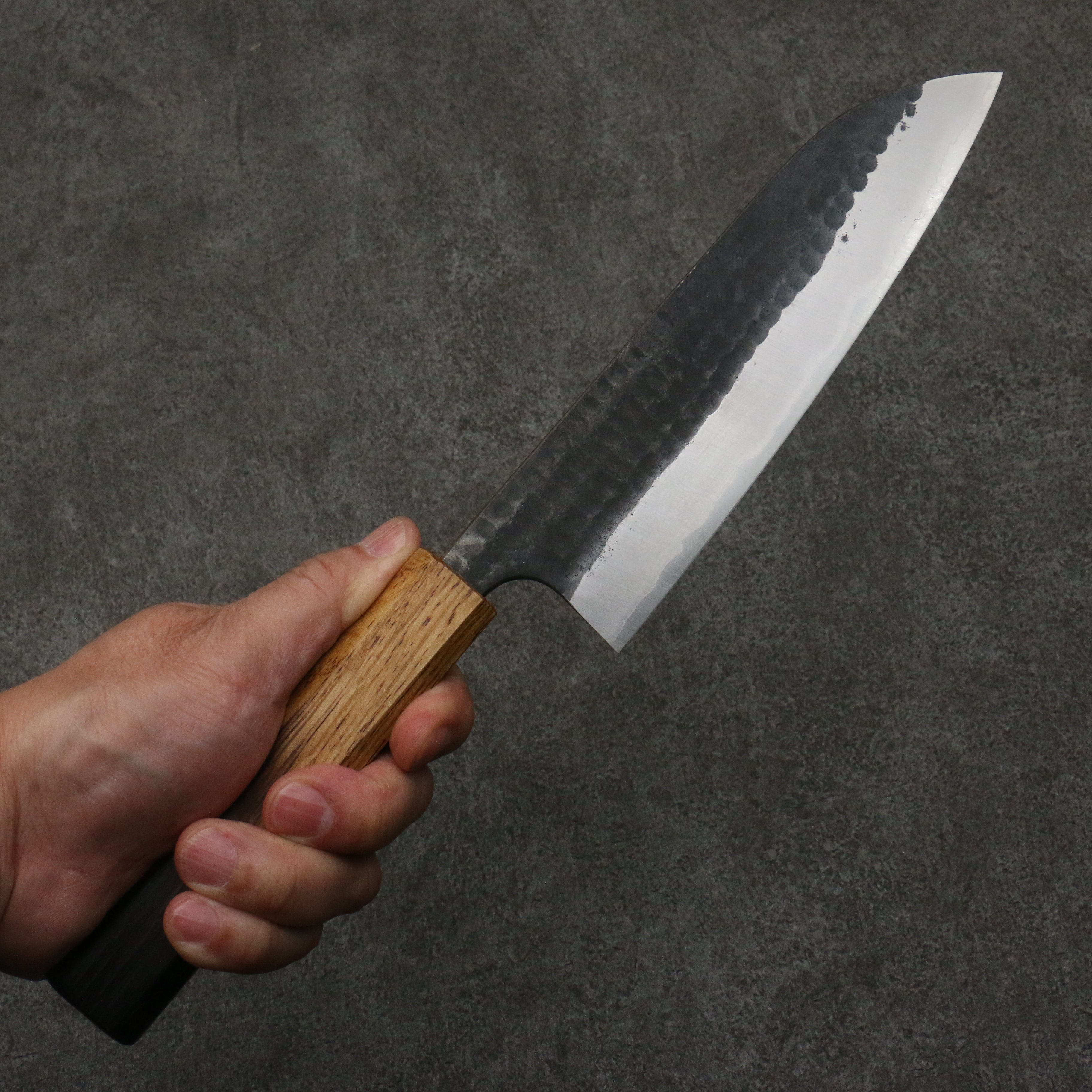 Anryu Blue Super Santoku  165mm Burnt Oak Handle - Seisuke Knife