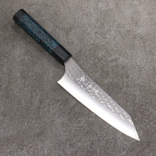  Yu Kurosaki Senko Ei Ai Tenmoku SG2 Hammered Bunka  170mm Indigo Lacquered (Tenmoku) Handle with Sheath - Seisuke Knife