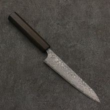  Yoshimi Kato VG10 Black Damascus Petty-Utility  150mm Dark Lacquered Japanese Pagoda Tree Handle - Seisuke Knife