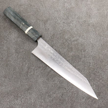  Yoshimi Kato Minamo SG2 Hammered Kiritsuke Gyuto  210mm Gray Stablilized Wood (White Ring) Handle - Seisuke Knife