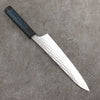 Yu Kurosaki Senko Ryu Ai Tenmoku SG2 Hammered Gyuto  210mm Indigo Lacquered (Tenmoku) Handle with Sheath - Seisuke Knife - Slide 2