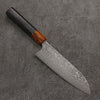 Yoshimi Kato SG2 Black Damascus Santoku  170mm Ebony (ferrule: Orange Resin) Handle - Seisuke Knife - Slide 1