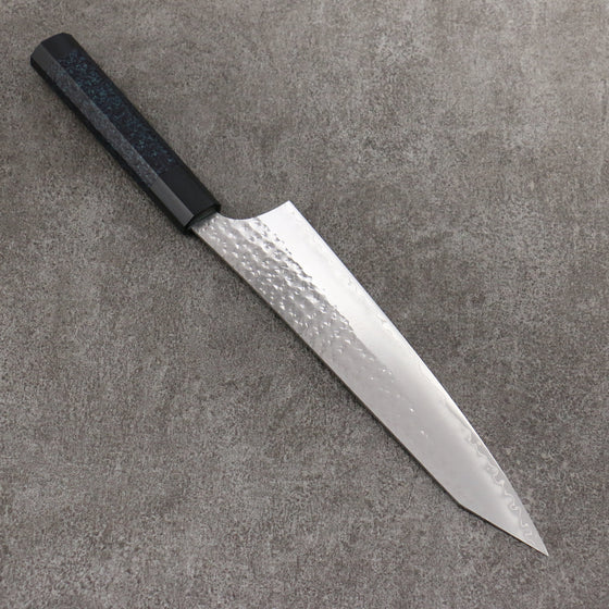 Yu Kurosaki Senko Ei Ai Tenmoku SG2 Hammered Gyuto  210mm Indigo Lacquered (Tenmoku) Handle with Sheath - Seisuke Knife