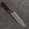 Yoshimi Kato SG2 Black Damascus Santoku  170mm Ebony (ferrule: Orange Resin) Handle - Seisuke Knife - Slide 2