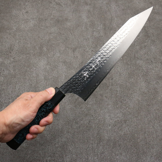 Yu Kurosaki Senko Ei Ai Tenmoku SG2 Hammered Gyuto  240mm Indigo Lacquered (Tenmoku) Handle with Sheath - Seisuke Knife