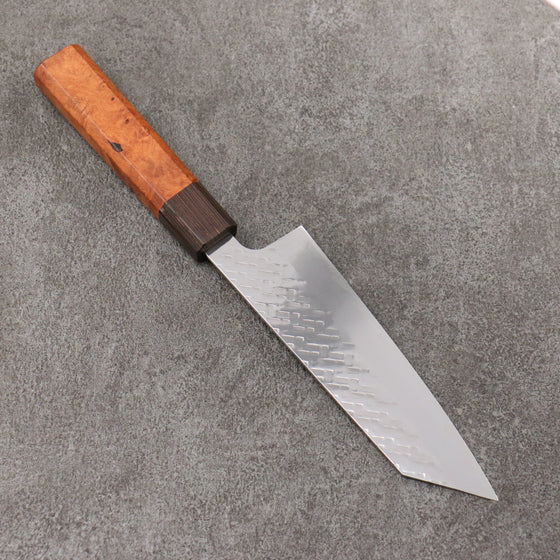 Takeshi Saji SPG STRIX Hammered Migaki Finished Bunka  165mm Chinese Quince Burl (Ferrule: Wenge) Handle - Seisuke Knife