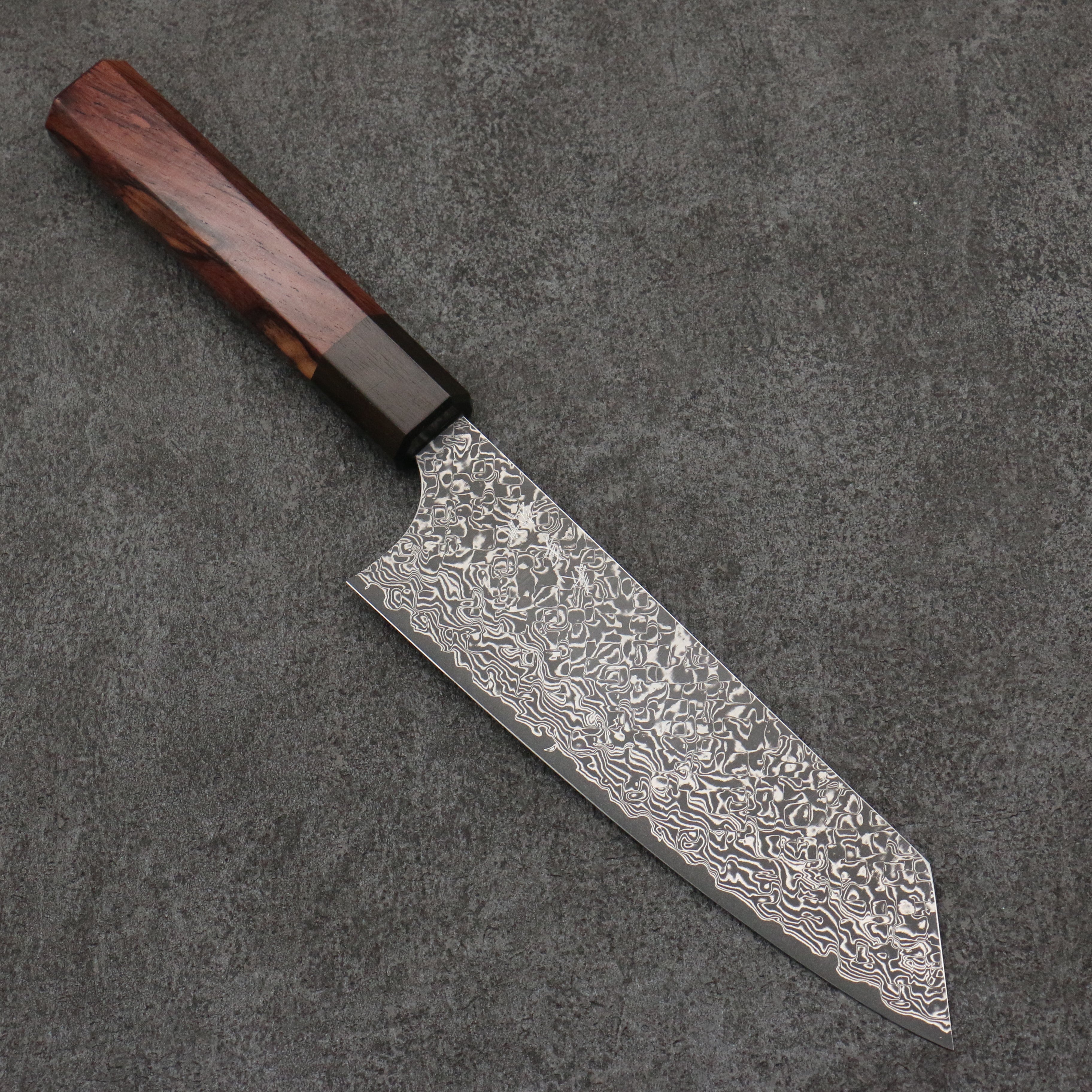 Yoshimi Kato VG10 Black Damascus Bunka 170mm Rosewood & Ebony Handle - Seisuke Knife