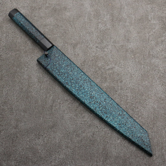 Yu Kurosaki Senko Ei Ai Tenmoku SG2 Hammered Sujihiki  270mm Indigo Lacquered (Tenmoku) Handle with Sheath - Seisuke Knife