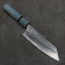  Yoshimi Kato Minamo SG2 Hammered Bunka  170mm Blue Stabilized Wood (With Black Ring) Handle - Seisuke Knife