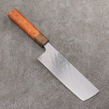  Takeshi Saji SPG STRIX Hammered Migaki Finished Nakiri 165mm Chinese Quince Burl & Ancient Japanese ElmHandle - Seisuke Knife