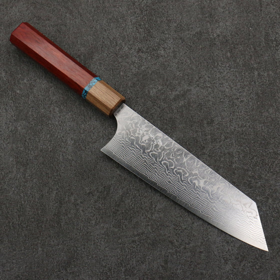 Yoshimi Kato SG2 Damascus Migaki Polish Finish Bunka  170mm Padoauk(Turquoise Ring) Handle - Seisuke Knife