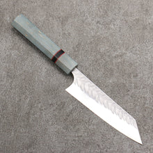  Yoshimi Kato SPG STRIX Hammered (V) Small Bunka  130mm Blue Stabilized Wood (With Black Ring) Handle - Seisuke Knife