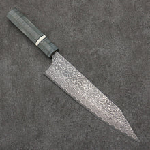  Yoshimi Kato SG2 Black Damascus Kiritsuke Gyuto  210mm Stabilized wood (With White ring) Handle - Seisuke Knife