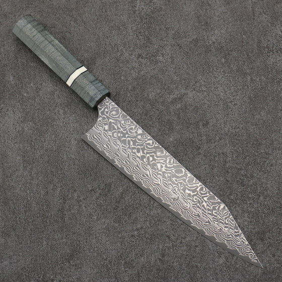 Yoshimi Kato SG2 Black Damascus Kiritsuke Gyuto  210mm Stabilized wood (With White ring) Handle - Seisuke Knife