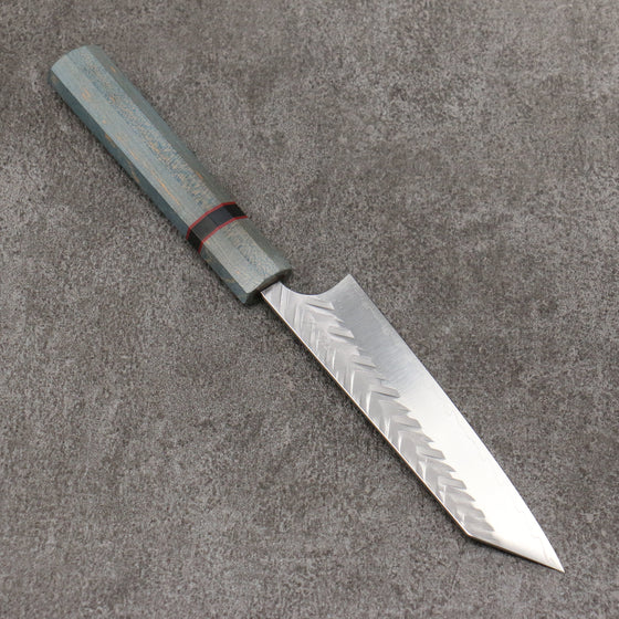 Yoshimi Kato SPG STRIX Hammered (V) Small Bunka  130mm Blue Stabilized Wood (With Black Ring) Handle - Seisuke Knife