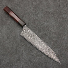  Yoshimi Kato VG10 Black Damascus Kiritsuke Gyuto  210mm Rosewood (Ferrule: Ebony) Handle - Seisuke Knife