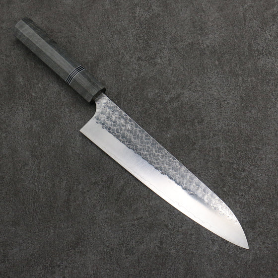 Yoshimi Kato Minamo SG2 Hammered Gyuto  210mm Stabilized Wood (With Black Ring) Handle - Seisuke Knife