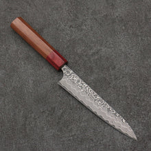  Yoshimi Kato SG2 Black Damascus Petty-Utility  150mm Honduras (ferrule: Red Pakka wood) Handle - Seisuke Knife