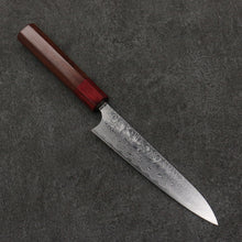  Yoshimi Kato SG2 Damascus Migaki Polish Finish Petty-Utility  150mm Honduras (ferrule: Red Pakka wood) Handle - Seisuke Knife