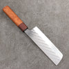 Takeshi Saji SPG STRIX Hammered Migaki Finished Nakiri  165mm Chinese Quince Burl (Ferrule: Rosewood) Handle - Seisuke Knife - Slide 2