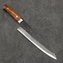  Takeshi Saji Blue Super Hammered(Maru) Kurouchi Gyuto  210mm Ironwood Handle - Seisuke Knife