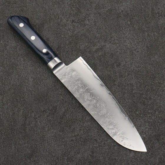 Seisuke Aonashi AUS10 3 Layer Nashiji Santoku 170mm Navy blue Pakka wood Handle - Seisuke Knife