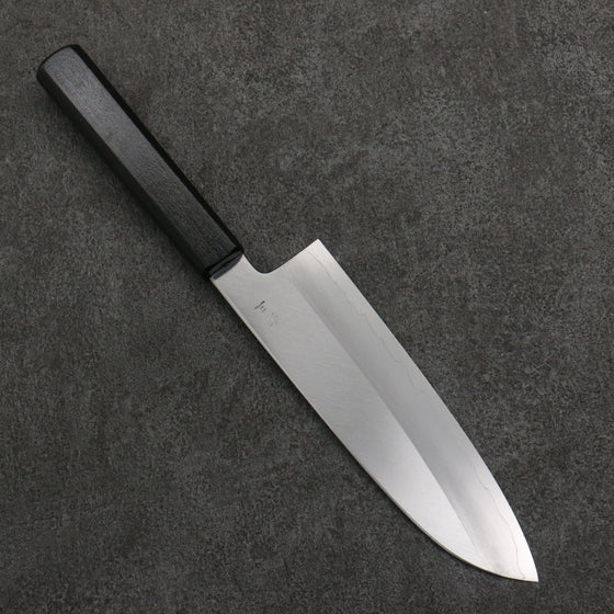 Kagekiyo Silver Steel No.3 Santoku  180mm Black Lacquered (Magnolia) Handle - Seisuke Knife