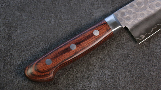 Seisuke VG10 Hammered Santoku  165mm Mahogany Handle - Seisuke Knife