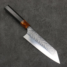  Yoshimi Kato SPG STRIX Hammered (V) Bunka  170mm Ebony (ferrule: Orange Resin) Handle - Seisuke Knife