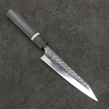  Yoshimi Kato SPG STRIX Hammered (V) Kiritsuke Petty-Utility  150mm Stabilized wood (With White ring) Handle - Seisuke Knife