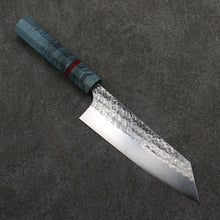  Yoshimi Kato Minamo SG2 Hammered Bunka  170mm Blue Stabilized Wood (With Red Ring) Handle - Seisuke Knife