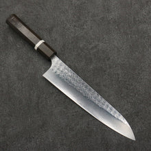  Yoshimi Kato Minamo SG2 Hammered Gyuto  210mm Sandalwood with White Ring Handle - Seisuke Knife