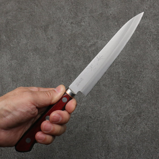 Seisuke Blue Super Petty-Utility  145mm Red Pakka wood Handle - Seisuke Knife