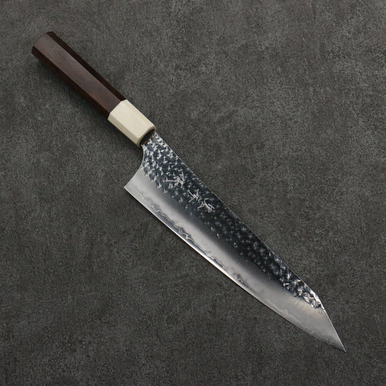 Yu Kurosaki Senko Ei SG2 Hammered Gyuto  210mm Walnut (Ferrule: White Resin) Handle - Seisuke Knife