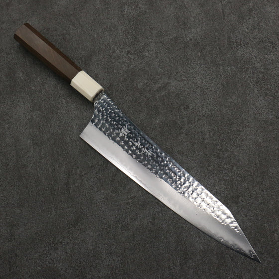 Yu Kurosaki Senko Ei SG2 Hammered Gyuto  240mm Walnut (Ferrule: White Resin) Handle - Seisuke Knife