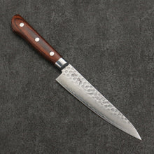  Seisuke Swedish Steel-stn Hammered Petty-Utility  135mm Mahogany Handle - Seisuke Knife