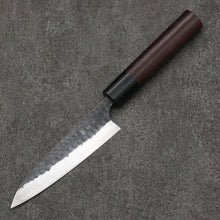  Anryu Blue Super Hammered Black Finished Petty-Utility  120mm Rosewood Handle - Seisuke Knife