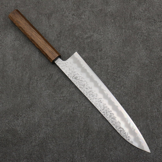 Oul White Steel No.1 Hammered Gyuto  240mm Oak Handle - Seisuke Knife