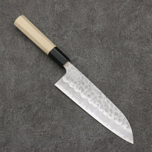  Oul White Steel No.2 Hammered Santoku  165mm Magnolia Handle - Seisuke Knife