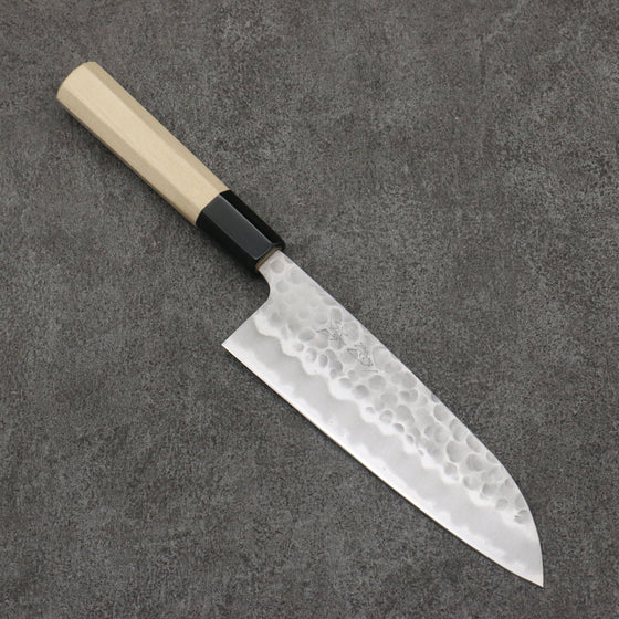 Oul White Steel No.2 Hammered Santoku  165mm Magnolia Handle - Seisuke Knife